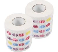 MOTHNUR 2 Rolls of Easter Printed Toilet Paper with Delicate Patterns, Soft Wood Pulp Bathroom Tissue for Practical and Comfortable Everyday Use, for Travel and Holiday Decoration