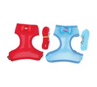 MOTHNUR 2 Sets Adjustable Chicken Harness and Leash for Pets Comfortable Walking Traction Ropes for Roosters and Hens Outdoor Control with Adorable Red and Blue Pet Vests