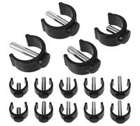 MOTHNUR 20Pcs Adjustable C-Shaped Clamp Buckles for Walking Sticks and Aluminum Crutches, Folding Cane Accessories with Hand Grip Covers, Replacement Parts for Climbing Sticks and Quad