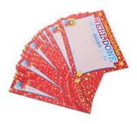 MOTHNUR 20pcs English Recognition Award Certificates for Students, A4 Red Well Done Paper, Thick Portable Classroom Incentive Awards for Primary School Pupils