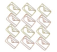 MOTHNUR 20pcs Envelope Shape Metal Paper Clips Cute Bookmark Clips for Document Organizing Office School Planner Gold and Rose Gold