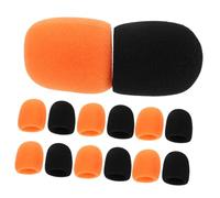 MOTHNUR 20pcs Microphone Wind Muff Covers Thickened Sponge Windshield for Ktv Singing Stage Performance Spray Prevention Mic Shield with Black and Orange Color Options for Handheld Mic