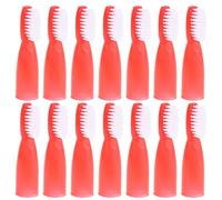 MOTHNUR 20pcs Portable Finger Toothbrush for Prisons Small Oral Hygiene Tools Durable Safe Cleaning Supplies for Secure Environments Red Color