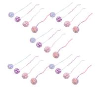MOTHNUR 20pcs Wool Ball Cat Toys with Chirping Sound Small Yarn Balls for Indoor Cats Interactive Sensory Play for Kittens