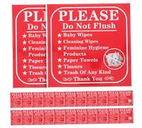 MOTHNUR 24pcs Do Not Flush Stickers for Toilet Bathroom Reminder Labels Prevent Clogs Self-adhesive Warning Decals for Multiple Bathrooms