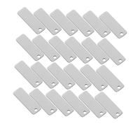 MOTHNUR 25pcs Stainless Steel Rectangle Keychain Charms Small Blank Tags for DIY Jewelry Making Portable Moisture-Resistant Metal Key Tags for Dog Id Lightweight Engraving Blanks for