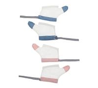 MOTHNUR 2pairs Boys and Girls Teething Mittens Finger Sucking Stop Mittens Breathable Mesh Design Nylon Fabric Thumb