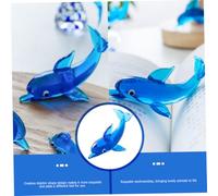 MOTHNUR 2pc Glass Dolphin Figurines Handmade Crystal Sculpture Ornaments for Home Decor Desktop Decoration Collectible Sea Animal Art Display