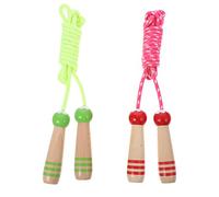 MOTHNUR 2pcs Adjustable Jump Rope with Wooden Handles Skipping Ropes for Fitness Exercise Lightweight Design for Outdoor Play and Workout
