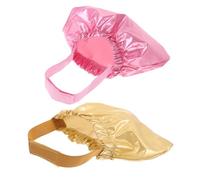 MOTHNUR 2Pcs Adjustable Pet Shower Caps for Dogs and Cats with Ear Protection, Waterproof Bathing Hats for Grooming, Swimming, and Rain - Medium Size, Gold Red