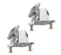 MOTHNUR 2pcs Adjustable Silver Plated Iron Tom Stand Bracket for Drum Set Floor Tom Leg Clamp Percussion Instrument Mount with Height Compatible