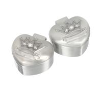 MOTHNUR 2pcs Alloy Tooth Box Vintage Heart Crown Design Deciduous Tooth Organizer Keepsake Holder for Boys Precious Childhood Memory Storage