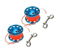 MOTHNUR 2pcs Aluminum Dive Spool Heavy Duty Dive Reel with Blue Cord and Double End Bolt Snap Clip for Scuba Diving Snorkeling Underwater Exploration and Photography