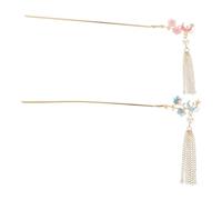 MOTHNUR 2pcs Ancient Style Hairpin Headdress Star Moon Clip Japanese Hanfu Hair Accessories Flower Tassel Hairpin for Women