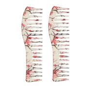 MOTHNUR 2pcs Anti-static Hair Comb Set for Men Oil Hair Styling Tooth Combs White Salon Hairbrushes for Smooth Knot-free Care and Daily Grooming