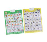 MOTHNUR 2pcs Audio Learning Chart Early Educational Posters with English Chinese Letters for Preschool Interactive Reading and Language Development Safe Environmentally Friendly Printing