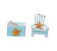 MOTHNUR 2pcs Beach Chair Set Decoration Beach Hut Accessories Seaside Decor Style Ornaments Ocean Theme Decor Chairs Ornament Sand Wooden