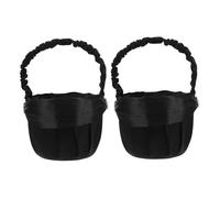 MOTHNUR 2pcs Black Rhinestone Wedding Flower Girl Basket Ergonomic Handle Elegant Bridal Petal Storage for Engagement Ceremony and Party Decor