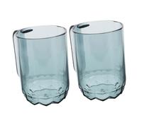 MOTHNUR 2pcs Blue Rinse Cups Bathroom Toothbrush Holder Water and Drinking Tumbler Organizer for Home Office Gym with Minimalist Luxury Design