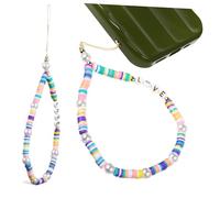 MOTHNUR 2Pcs Bohemian Beaded Mobile Phone Lanyard with Love Letter Charm Lightweight Polymer Clay Strap for Phone Keychain Bag Decoration Versatile Wrist and Neck Hanging Pendant