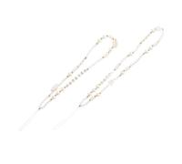 MOTHNUR 2Pcs Bohemian Style DIY Phone Hanging Chain with Pearl Shell Letter Beads Anti-lost Wrist Strap for Women Mobile Phone Lanyard Accessory