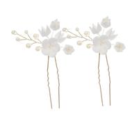 MOTHNUR 2pcs Bridal Hair Pins for Women Elegant Pearl Flower Accessories for Wedding Hairstyling Lightweight Floral Hair Forks for Bride Updos and Special Occasions