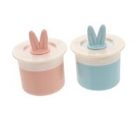 MOTHNUR 2pcs Bunny Ear Face Wash Foamer Cups Portable Skincare Foaming Dispenser Plastic Refillable Cosmetic Bottles for Travel and Daily Shower Gel Foam Maker