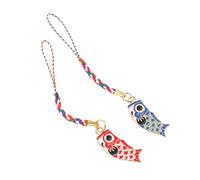 MOTHNUR 2pcs Carp Flags Charm Phone Strap Pendant Red Blue Japanese Hanging Charms for Bags Creative Lucky Key Strap Versatile Mobile Phone Chain Decoration