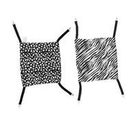 MOTHNUR 2pcs Cat Hammock Hanging Bed Set, Breathable Double-sided Pet Hanging Bed Black White Dots and Zebra Patterns, 35x35cm, Suitable for Indoor Cats Sleeping and Resting