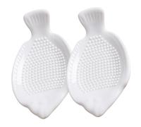 MOTHNUR 2pcs Ceramic Garlic Grinder Plate Fish Shaped Kitchen Mincer for Ginger Garlic Vegetables Lightweight Non Slip Smooth Surface Dishwasher Safe Simple Grinding Bowls for Household