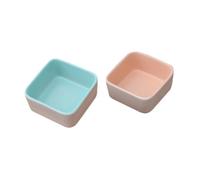 MOTHNUR 2Pcs Ceramic Multi-function Hamster Feeding Bowls Smooth Surface Pet Food Dish for Hamsters Rabbits Squirrels and Safe Small Animal Feeders Orange and Blue