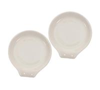 MOTHNUR 2Pcs Ceramic Spoon Rest Kitchen Scoop Holder Smooth Surface Scoop Rack for Soup Spoons Forks Chopsticks Tableware Easy to Clean Elegant Kitchen Decor