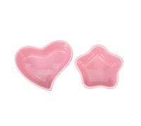 MOTHNUR 2Pcs Chew-resistant Ceramic Hamster Bowls No Spill Small Food and Water Dish for Hamsters Chinchillas Guinea Pigs with Smooth Surface and Cute Heart Shape Design