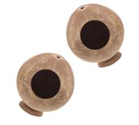 MOTHNUR 2pcs Coconut Shell Hamster Hideouts Natural Small Pet Houses for Guinea Pigs Hedgehogs and Dwarfs Safe Chewable Hideaway Bedding Accessory