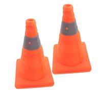 MOTHNUR 2Pcs Collapsible Reflective Traffic Cones Multi-functional Road Safety Warning Signs Design for Emergency Vehicle Control and Parking Management