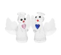 MOTHNUR 2Pcs Crystal Glass Angel Wings Decoration Set Delicate Desktop Angel Adornment for Home and Office Random Color Figurines Random Color