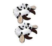 MOTHNUR 2pcs Cute Cow Cartoon Cloth Headbands for Women and Soft Makeup and Spa Hairbands for Face Washing Elastic Skincare Hair Wraps to Hold Fringe Back Adorable Animal Design Hair