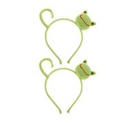 MOTHNUR 2pcs Cute Frog Headband with Big Eyes for Women Handmade Knitted Hair Accessory for Skincare Spa Days Costume Parties and Everyday Wear Vintage Style Cartoon Design
