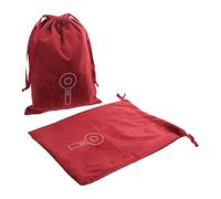 MOTHNUR 2pcs Dark Red Drawstring Hairdryer Storage Pouch, Thickened Velvet Blow Dryer Bag for Travel and Home, Compact Hair Styling Tools Organizer