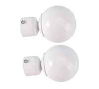 MOTHNUR 2pcs Decorative Curtain Rod Ends Classic Round Finials Iron Curtain Rod Final for Home Decor Bedroom Window Drapery Accessories in Stylish White