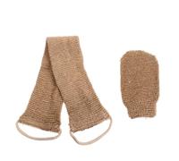 MOTHNUR 2pcs Double-sided Jute Bath Scrubber Gloves Exfoliating Body Strap for Back and Armpit Detox, Natural Biodegradable Bath Towel Set for Deep Cleansing and Skin Renewal