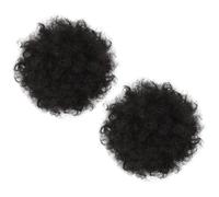 MOTHNUR 2pcs Drawstring Afro Curly Hair Bun Hairpiece Lightweight Heat-resistant Hair Bun Chignon for Women Natural Look Messy Updo Extensions
