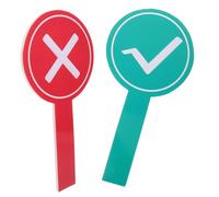 MOTHNUR 2pcs Dual-sided Classroom Voting Paddles Foam Board with Green Check and Red Cross Signs Portable True False Answer Boards for School Competitions and Interactive Lessons