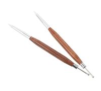 MOTHNUR 2pcs Dual Tipped Silicone Nail Pen Handle Polish Pen Nail Art Brushes Smudge Drill Tool for Home Salon DIY Painting