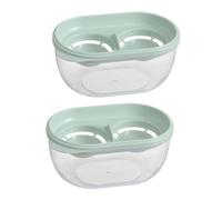 MOTHNUR 2pcs Egg Separator with Storage Holder Light Green Egg Yolk White Strainer for Baking and Cooking Transparent Design with Smooth Inner for Easy Yolk Protection