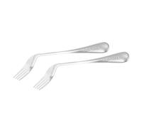 MOTHNUR 2pcs Ergonomic Angled Stainless Steel Fork Lightweight Auxiliary Feeding Aid for Elderly Disabled Right Hand Use Comfortable Grip Dining Utensil