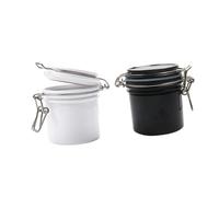 MOTHNUR 2Pcs Eyelash Glue Storage Jars with Sealed Design for Eyelash Extension Glue Preservation Large Capacity Compact Boxes in Black and White for Beauty Salon and Home Use