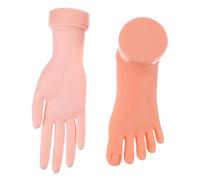 MOTHNUR 2pcs Fake Left Hand and Foot Nail Art Training Models Flexible Manicure Practice Tools for Diy Nail Design Random Color Accessories