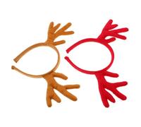 MOTHNUR 2pcs Festive Animal Hairband Realistic Deer Antlers Headband Christmas Headwear Antler Hair Accessories Party Headwear Reindeer Headband Reindeer Hair Hoops Xmas Prop Plastic