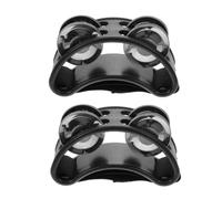 MOTHNUR 2Pcs Foot Tambourines Musical Percussion Instruments with Jingle Bells for Adults Creative Design Foot Shakers for Karaoke Parties Hand-eye Coordination Training Black